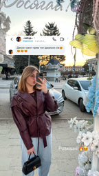 Укорочена куртка з еко-шкіри